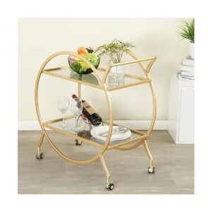 HEONITURE Carrito de bar con 2 estantes espejados carrito_5