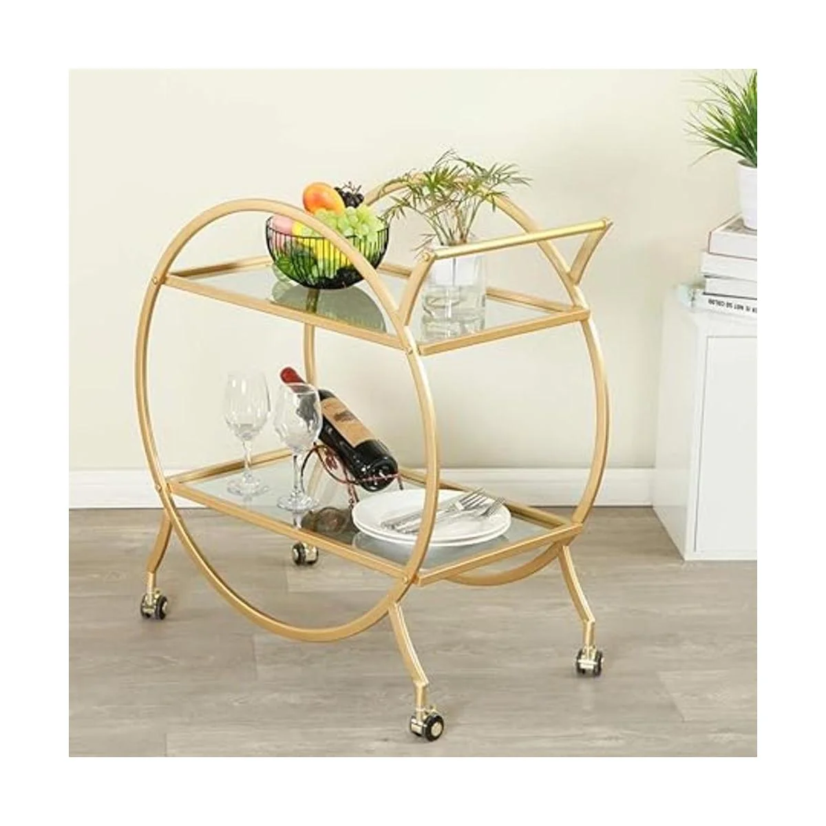 HEONITURE Carrito de bar con 2 estantes espejados carrito_5