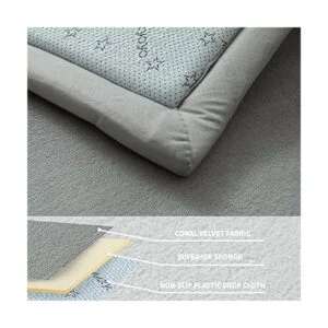 MAXYOYO Alfombra de terciopelo coral gris alfombra gruesa_5
