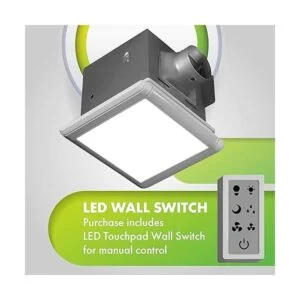 Homewerks Ventilador de baño integrado con luz LED_4