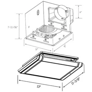 Homewerks Ventilador de baño integrado con luz LED_5