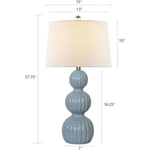 Maxax Juego de 2 lámparas de mesa de cerámica lámparas de_5