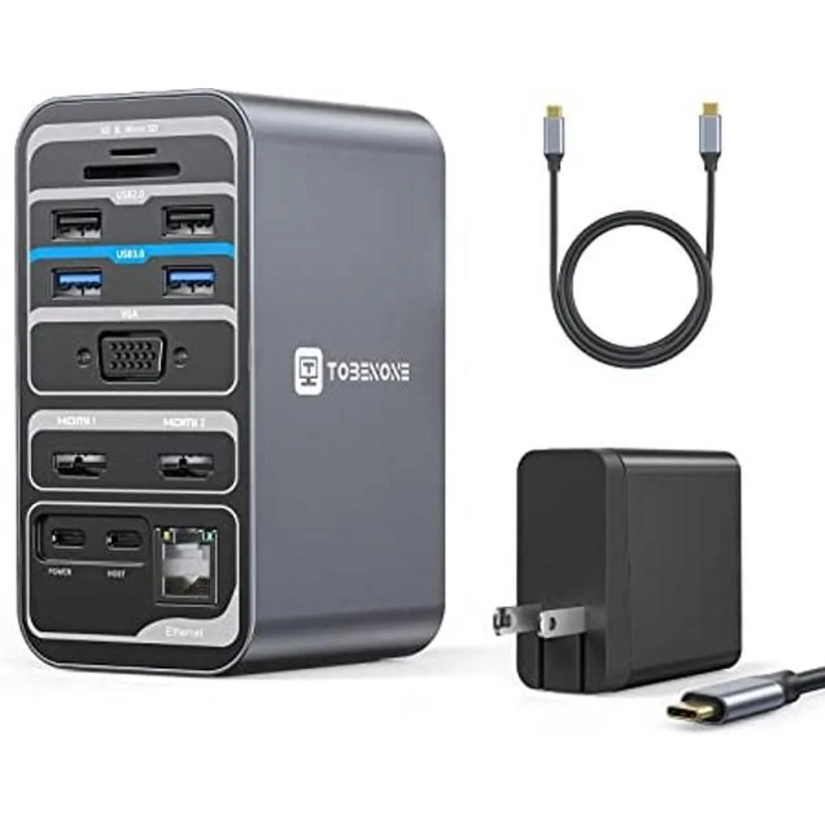 Estación de acoplamiento USB C para laptop monitor doble_1