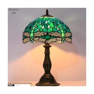 WERFACTORY Tiffany Lámpara de mesa de noche con diseño de_5