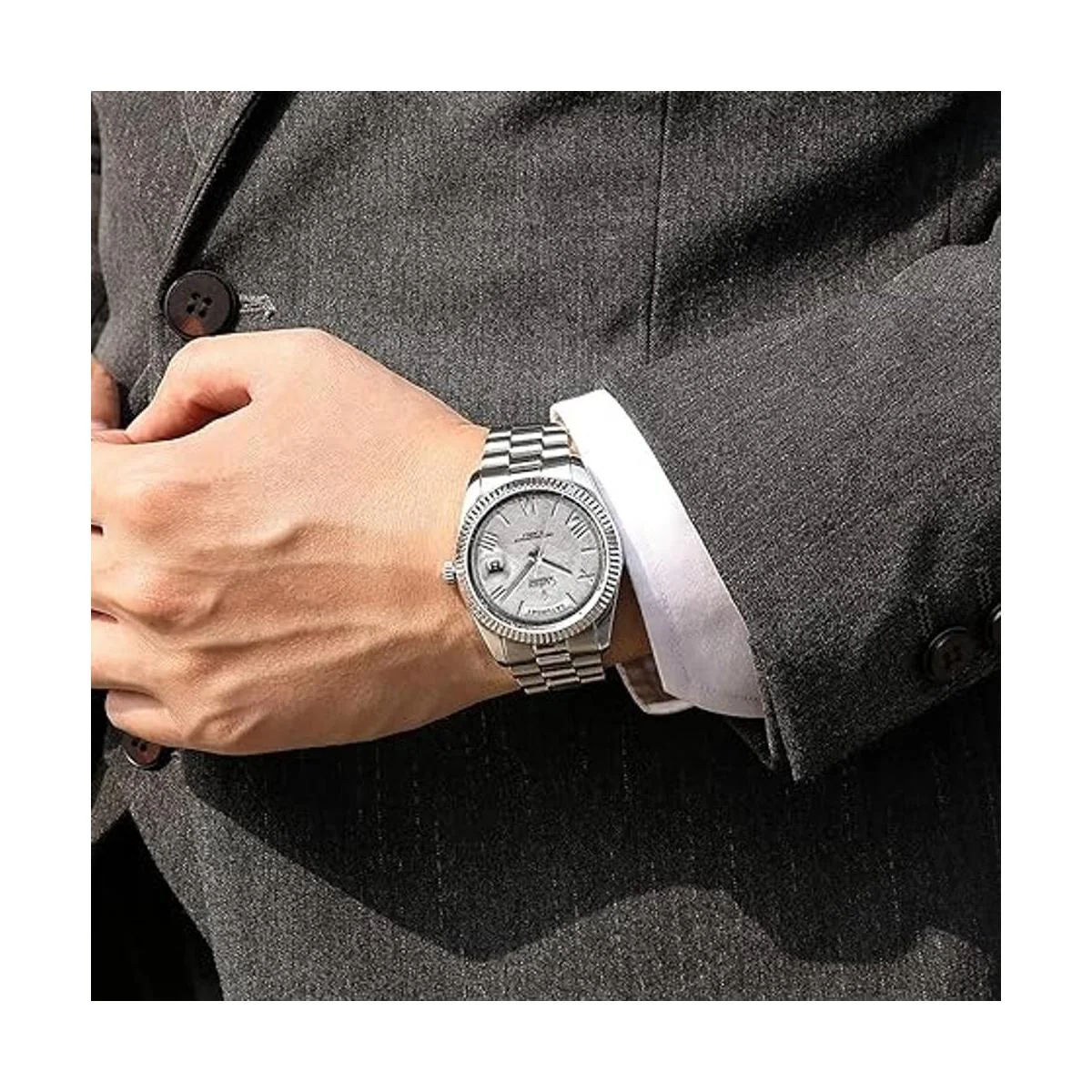 CADISEN Reloj mecánico automático de los hombres del_6