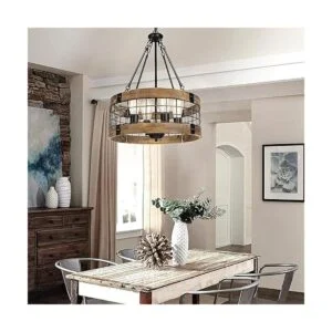 Lámpara de araña rústica de 4 luces para entrada lámparas_6