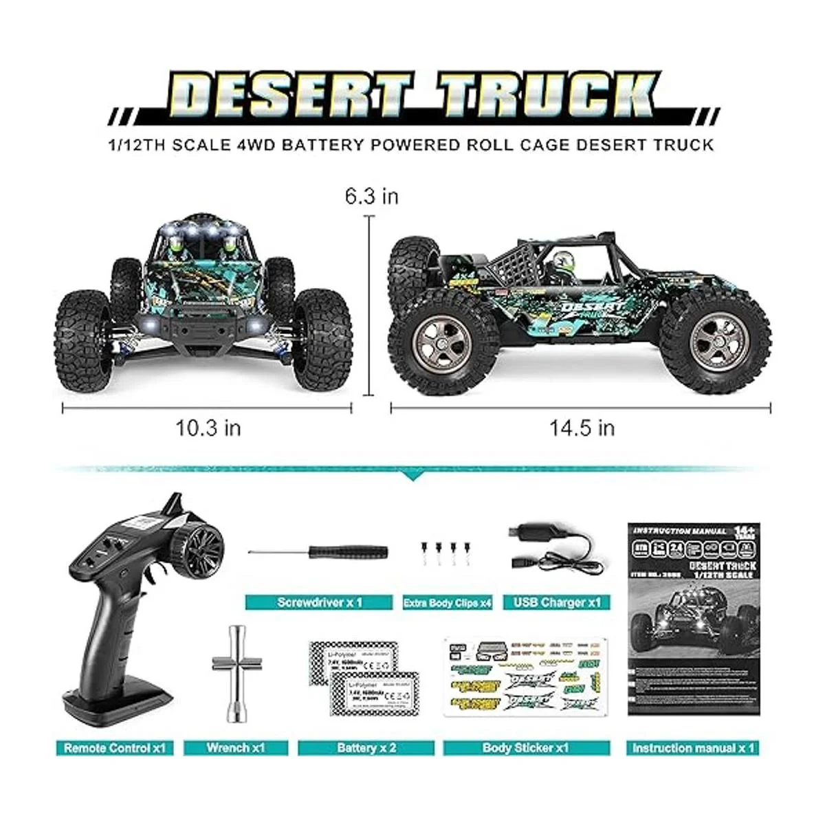 Camión de control remoto 2995 a escala 112 RC Buggy 550_5