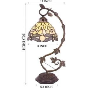 Tiffany Lámpara banquera de noche de vitrales 21_4