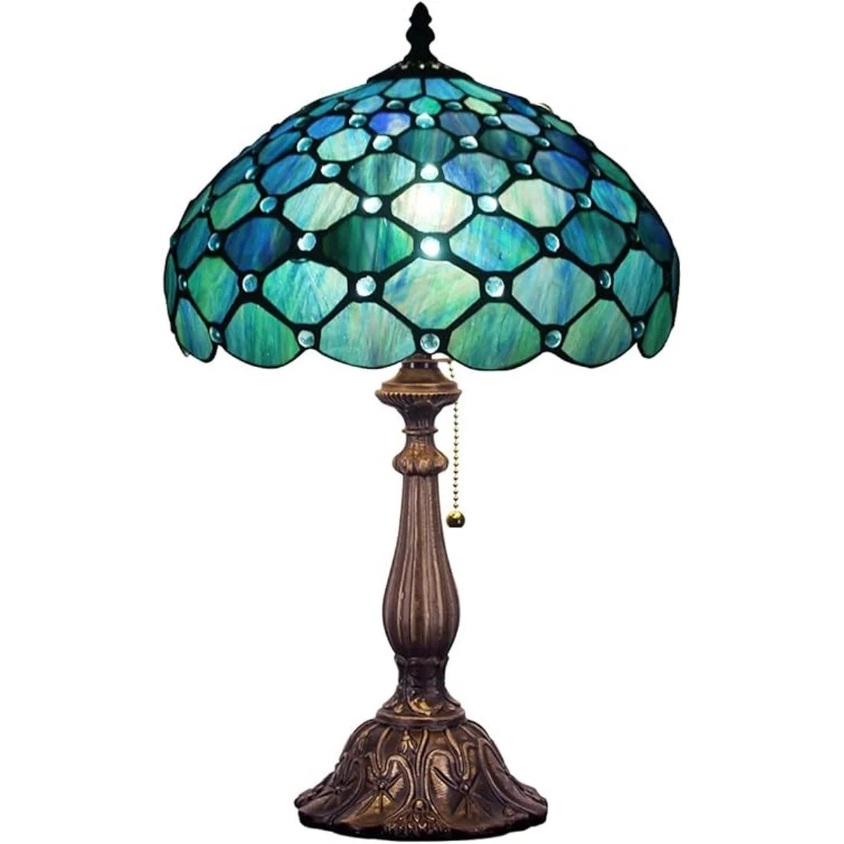 Lámpara Tiffany ZJART W12H19 pulgadas lámpara de mesa de_1