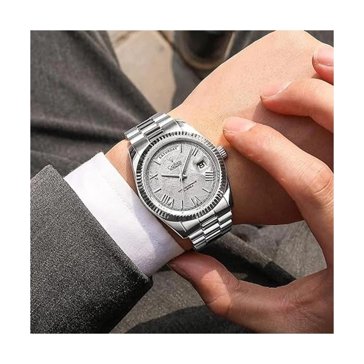 CADISEN Reloj mecánico automático de los hombres del_5