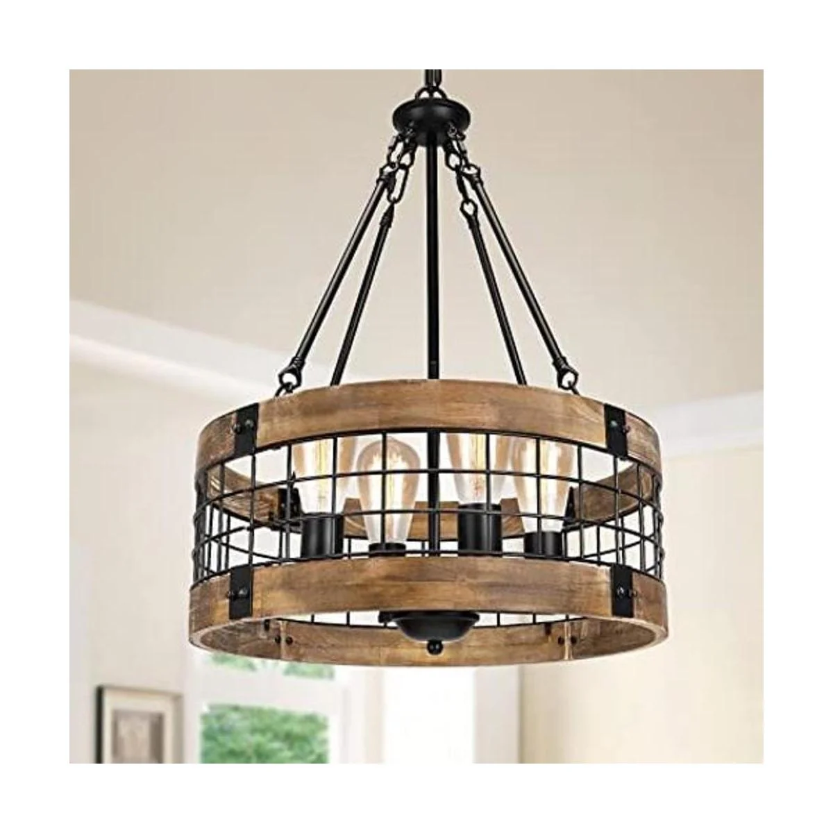 Lámpara de araña rústica de 4 luces para entrada lámparas_1