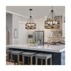 Lámpara de araña rústica de 4 luces para entrada lámparas_7