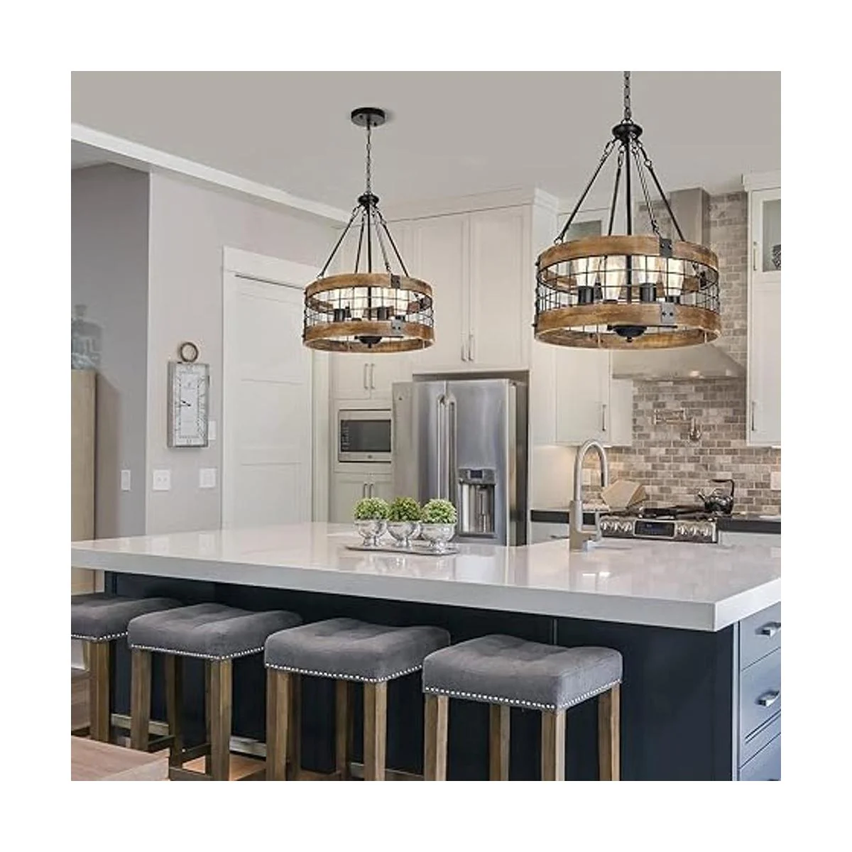 Lámpara de araña rústica de 4 luces para entrada lámparas_7