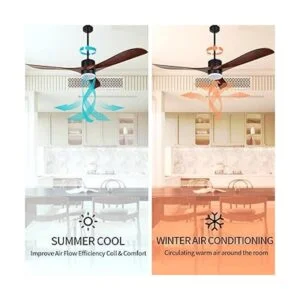 Wisful Ventiladores de techo de madera con control remoto_4