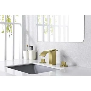 SUMERAIN Grifo de baño de cascada de oro cepillado con 3_2