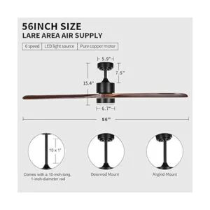 Wisful Ventiladores de techo de madera con control remoto_5