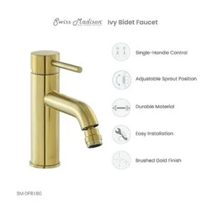 Ivy Bidet Grifo en oro cepillado_6