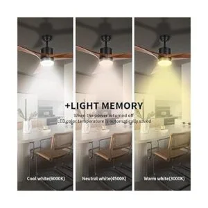 Wisful Ventiladores de techo de madera con control remoto_2