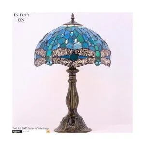 WERFACTORY Tiffany Lámpara de mesa de noche con diseño de_4