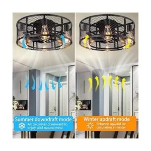 Ohniyou Ventilador de techo de jaula con luz ventilador_5