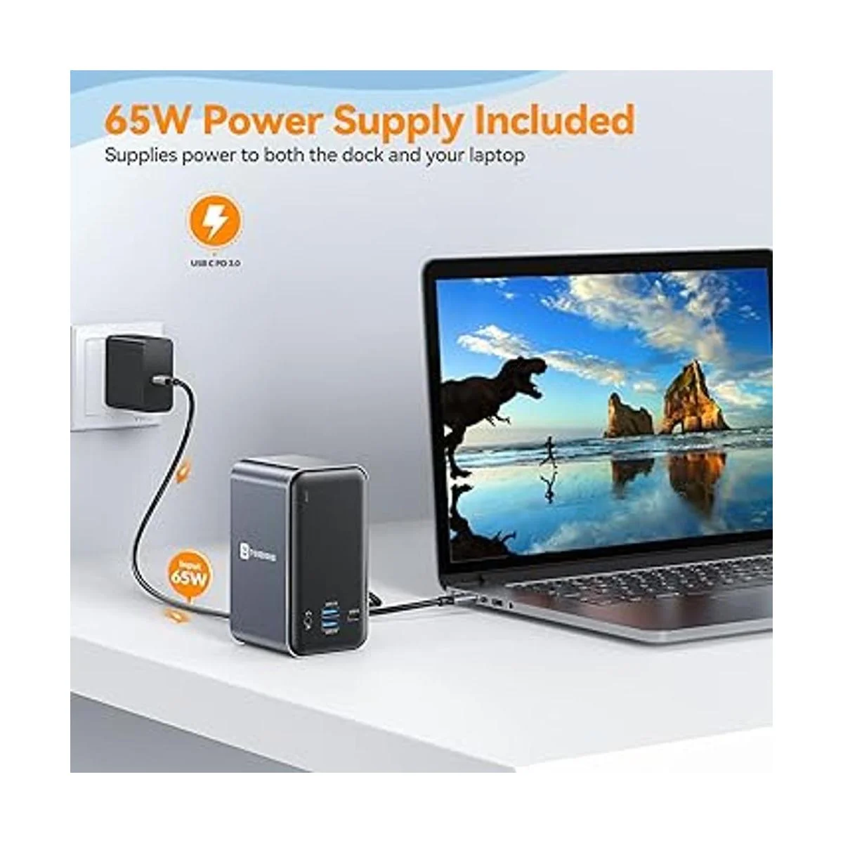 Estación de acoplamiento USB C para laptop monitor doble_3