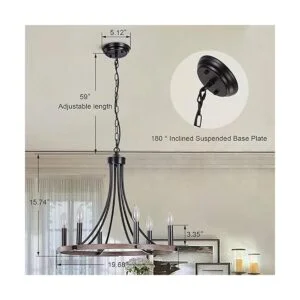 Yarlkav Candelabro de rueda de carro para comedor lámpara_2