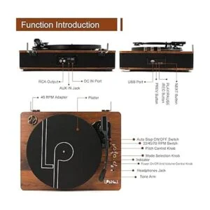 LPNO.1 Tocadiscos Bluetooth con altavoces integrados y_2