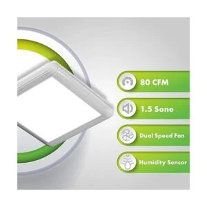 Homewerks Ventilador de baño integrado con luz LED_3