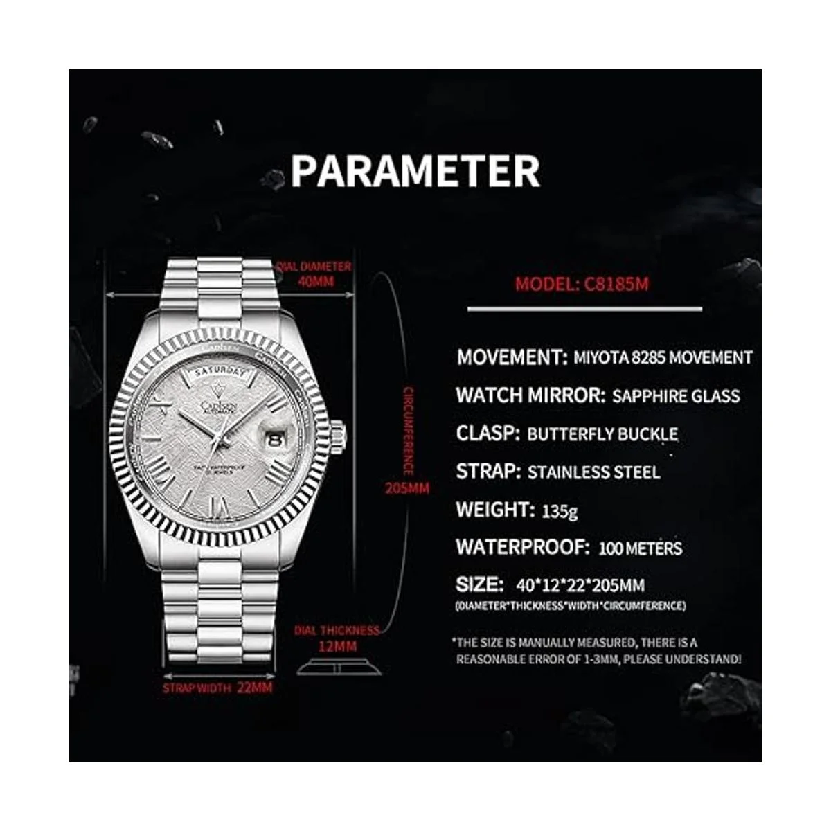 CADISEN Reloj mecánico automático de los hombres del_2