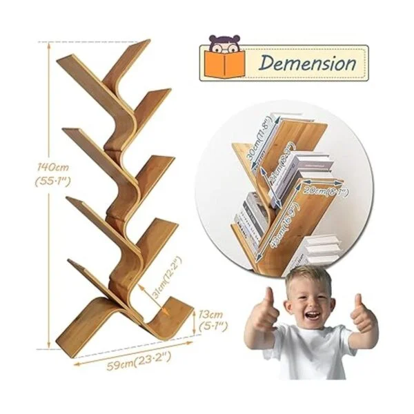 Estantería de bambú para árbol estantería de madera de 8_6