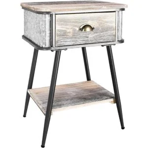 Mesa auxiliar con 1 cajón mesa auxiliar de sofá de madera_1