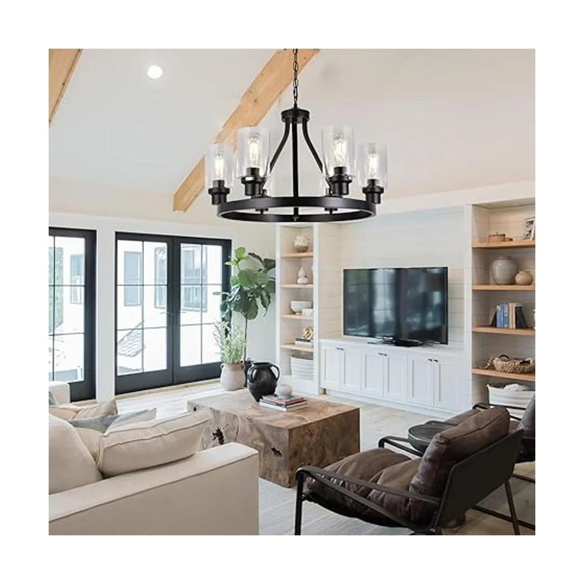 Lanhall Lámpara de araña de granja de 6 luces lámpara de_3