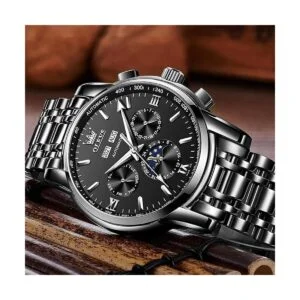 OLEVS Relojes mecánicos automáticos para hombres de acero_3