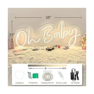 Oh Baby Letreros de neón tamaño grande de 40 pulgadas_3