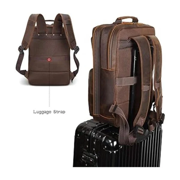 Polare Mochila de cuero de grano completo de 17.3 pulgadas_4