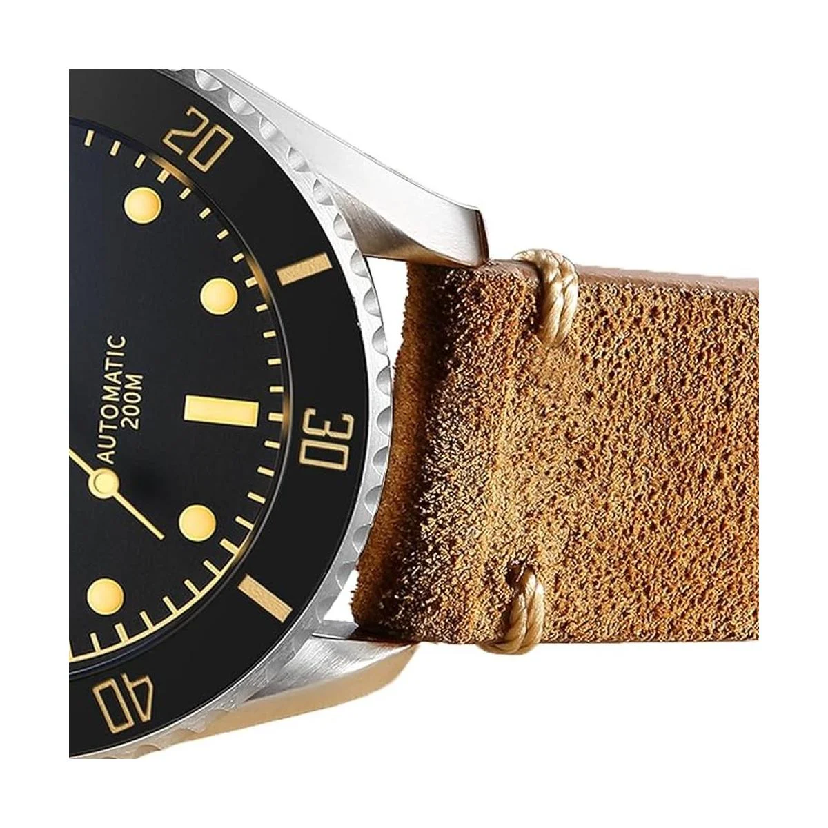 ADDIESDIVE Pilot Dive Watch 2in1 Matte Black Dial Luminous_4