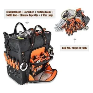 Bolsa de herramientas rodante de 46 bolsillos bolsa de_2