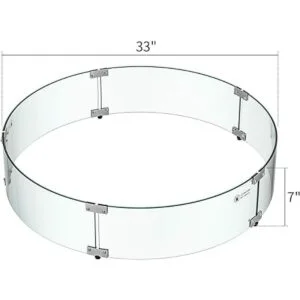 Skyflame Fire Pit Protector de viento redondo de vidrio_2