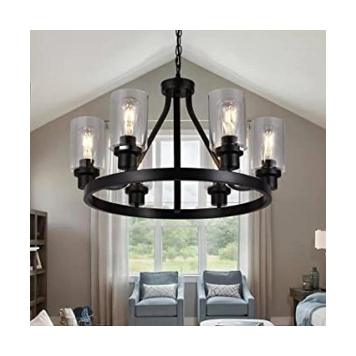 Lanhall Lámpara de araña de granja de 6 luces lámpara de_1