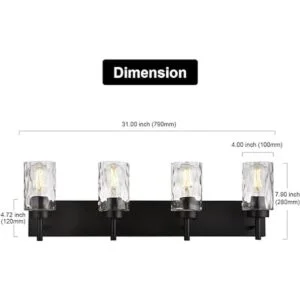 BONLICHT 4 luces de baño de pared con vidrio martillado_3