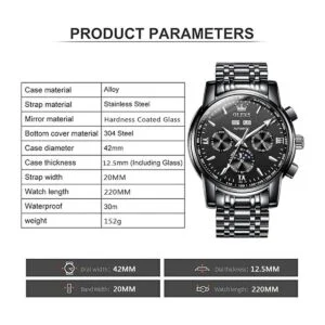 OLEVS Relojes mecánicos automáticos para hombres de acero_6