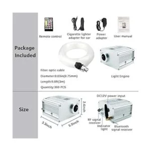 Kit de techo luces LED de fibra óptica Bluetooth efecto_4