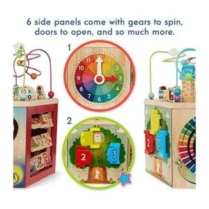 Battat Cubo de actividades de madera Centro de_4