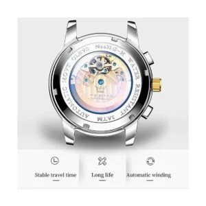 OLEVS Relojes mecánicos automáticos para hombres de acero_4