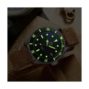 ADDIESDIVE Pilot Dive Watch 2in1 Matte Black Dial Luminous_2