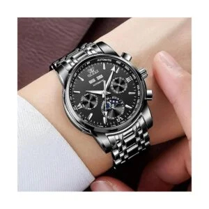 OLEVS Relojes mecánicos automáticos para hombres de acero_2