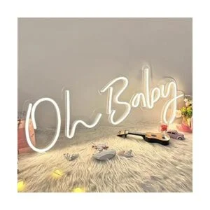 Oh Baby Letreros de neón tamaño grande de 40 pulgadas_2