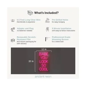 Ancient Neon Letrero de neón Babe You Look So Cool_6