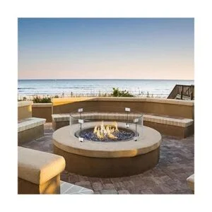 Skyflame Fire Pit Protector de viento redondo de vidrio_6