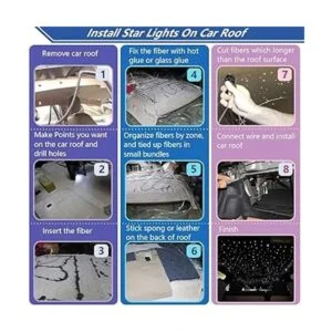 Kit de techo luces LED de fibra óptica Bluetooth efecto_5